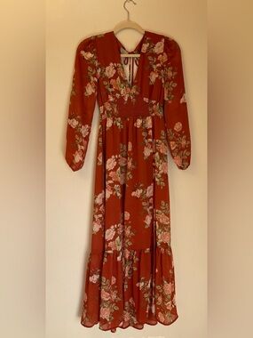 slim fit dress slacks Tiered Puff-Sleeve Maxi Dress